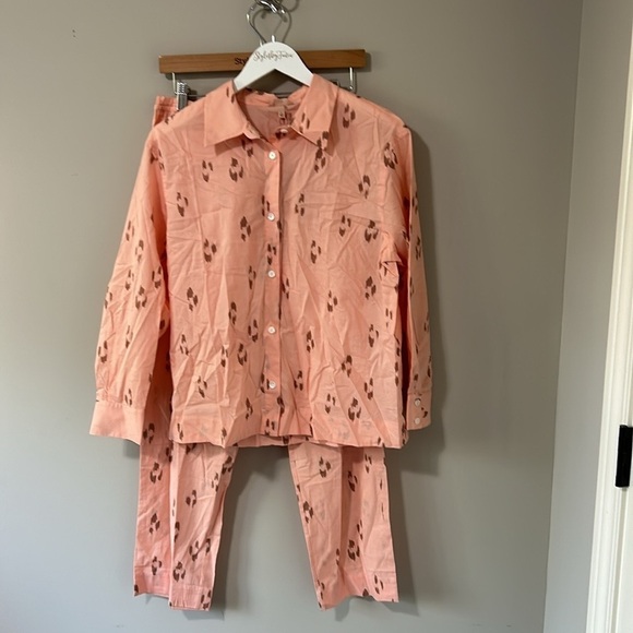 Eberjey Organic Sandwashed Cotton
Printed Long PJ Set Animal Spot Rose Sz S NEW - Picture 4 of 12